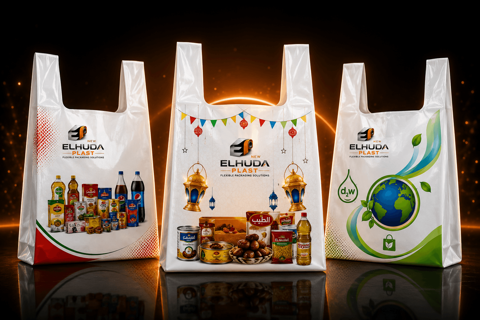 Printed shopping bags for retail, Ramadan, and eco campaigns